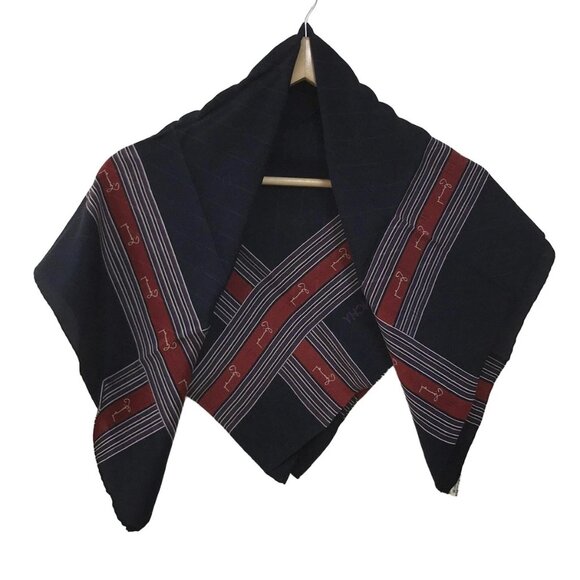 GIVENCHY - Dark Navy Purple Multi Scarf 97-061225 - Picture 1 of 6